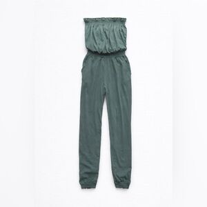 Aerie Sage Green Strapless Cotton Romper Jumpsuit Womens Size M Casual Summer